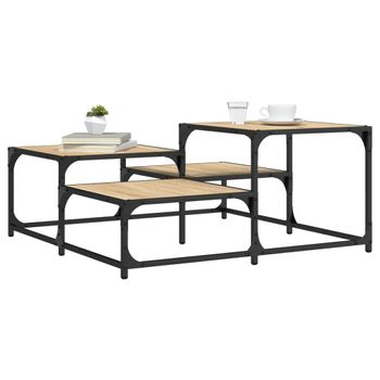 Mesa De Centro，mesa Auxiliar，mesa De Café Madera Ingeniería Roble Sonoma 87,5x87,5x40 Cm Cfw774731