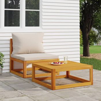 Mesa De Centro，mesa Auxiliar，mesa De Café Madera Maciza De Acacia 68x68x29 Cm Cfw774748