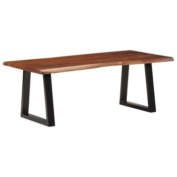 Mesa De Centro，mesa Auxiliar，mesa De Café Madera Maciza De Acacia Marrón Miel 110x55x40 Cm Cfw774752