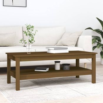 Mesa De Centro，mesa Auxiliar，mesa De Café Madera Maciza De Pino Marrón Miel 110x50x40 Cm Cfw774797