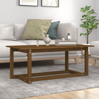 Mesa De Centro，mesa Auxiliar，mesa De Café Madera Maciza De Pino Marrón Miel 110x55x45 Cm Cfw774800