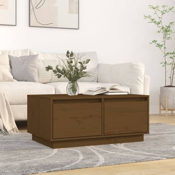 Mesa De Centro，mesa Auxiliar，mesa De Café Madera Maciza De Pino Marrón Miel 80x50x35 Cm Cfw774819