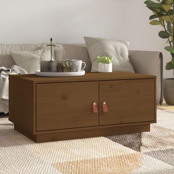 Mesa De Centro，mesa Auxiliar，mesa De Café Madera Maciza De Pino Marrón Miel 80x50x35 Cm Cfw774820