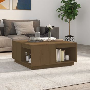 Mesa De Centro，mesa Auxiliar，mesa De Café Madera Maciza De Pino Marrón Miel 80x81x36,5 Cm Cfw774827