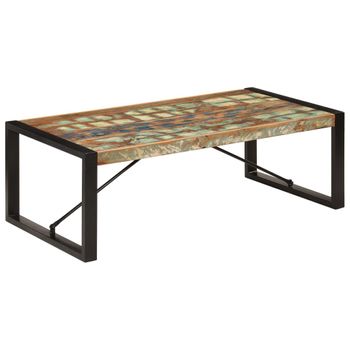 Mesa De Centro，mesa Auxiliar，mesa De Café Madera Maciza Reciclada 120x60x40 Cm Cfw774868