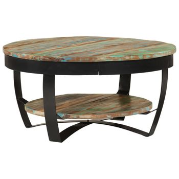 Mesa De Centro，mesa Auxiliar，mesa De Café Madera Maciza Reciclada 65x32 Cm Cfw774872