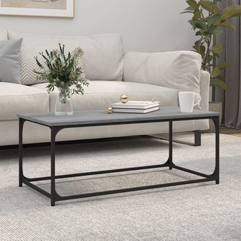 Mesa De Centro，mesa Auxiliar，mesa De Café Madera Y Hierro Gris Sonoma 102x50x40 Cm Cfw774889