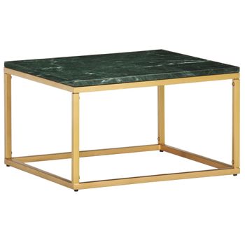 Mesa De Centro，mesa Auxiliar，mesa De Café Piedra Real Textura De Mármol Verde 60x60x35 Cm Cfw774933