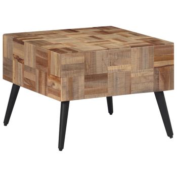 Mesa De Centro，mesa Auxiliar，mesa De Café Teca Reciclada Maciza Gris 55x55x40 Cm Cfw774982