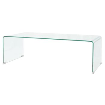 Mesa De Centro，mesa Auxiliar，mesa De Café Vidrio Templado 98x45x30 Cm Claro Cfw774984