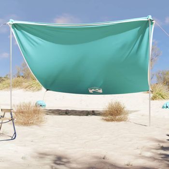 Toldo De Playa | Toldo Exterior | Toldo Parasol Con Anclas De Arena Verde 304x300 Cm Cfw800328