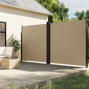 Toldo Lateral | Toldo Exterior | Toldo Parasol Retráctil Beige 220x600 Cm Cfw800513