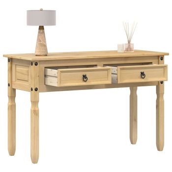 Mesa Consola | Mesa De Entrada | Mesa Auxiliar Corona Madera Maciza De Pino 115x46x73 Cm Cfw771570