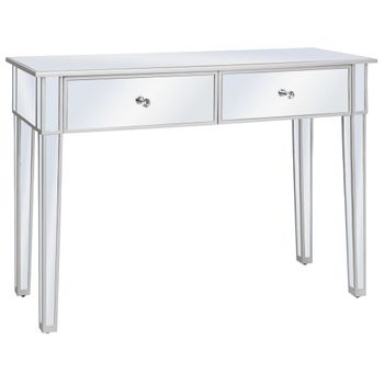 Mesa Consola | Mesa De Entrada | Mesa Auxiliar De Espejo De Mdf Y Vidrio 106,5x38x76,5 Cfw771584