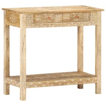 Mesa Consola | Mesa De Entrada | Mesa Auxiliar De Madera Maciza De Mango 80x35x74 Cm Cfw771638