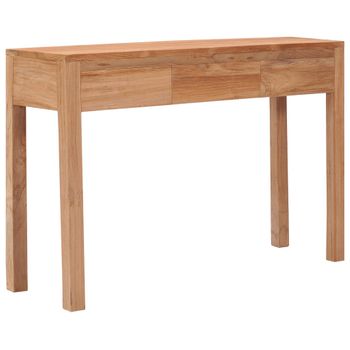 Mesa Consola | Mesa De Entrada | Mesa Auxiliar De Madera Maciza De Teca 110x35x75 Cm Cfw771701