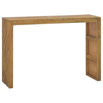 Mesa Consola | Mesa De Entrada | Mesa Auxiliar De Madera Maciza De Teca 110x35x75 Cm Cfw771702