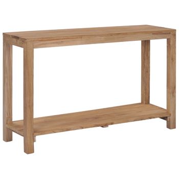 Mesa Consola | Mesa De Entrada | Mesa Auxiliar De Madera Maciza De Teca 120x35x75 Cm Cfw771703