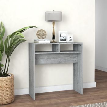 Mesa Consola | Mesa De Entrada | Mesa Auxiliar Madera Contrachapada Gris Sonoma 78x30x80 Cm Cfw771782