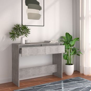 Mesa Consola | Mesa De Entrada | Mesa Auxiliar Madera De Ingeniería Gris Hormigón 100x35x76,5 Cm Cfw771810