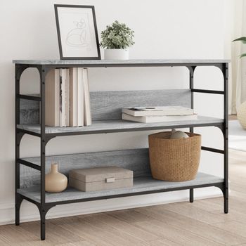 Mesa Consola | Mesa De Entrada | Mesa Auxiliar Madera De Ingeniería Gris Sonoma 100x32x75 Cm Cfw771823