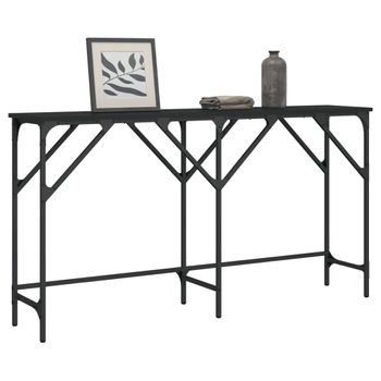 Mesa Consola | Mesa De Entrada | Mesa Auxiliar Madera De Ingeniería Negra 140x29x75 Cm Cfw771949