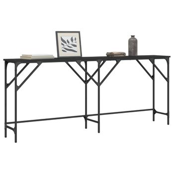 Mesa Consola | Mesa De Entrada | Mesa Auxiliar Madera De Ingeniería Negra 180x29x75 Cm Cfw771957