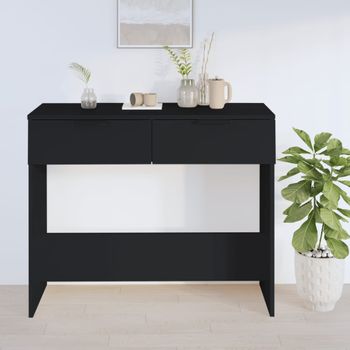 Mesa Consola | Mesa De Entrada | Mesa Auxiliar Madera De Ingeniería Negro 90x36x75 Cm Cfw771980