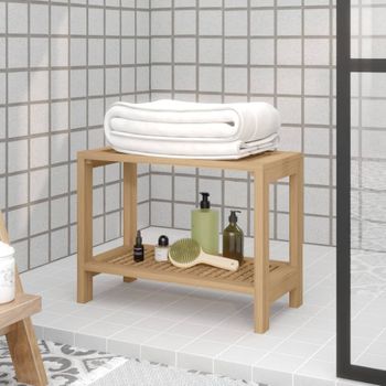 Mesa Auxiliar | Mesita Auxiliar | Mesa De Café De Baño Madera Maciza De Teca 60x30x45 Cm Cfw771160