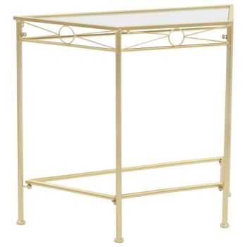 Mesa Auxiliar | Mesita Auxiliar | Mesa De Café De Estilo Vintage Metal 87x34x73 Cm Dorada Cfw771161