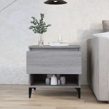 Mesa Auxiliar | Mesita Auxiliar | Mesa De Café De Madera Contrachapada Gris Sonoma 50x46x50 Cm Cfw771203