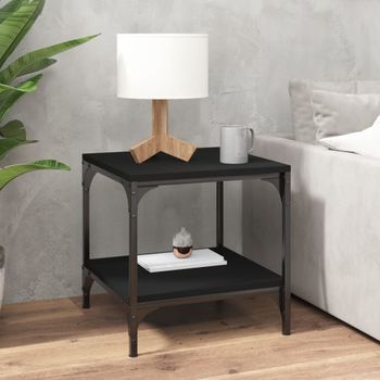 Mesa Auxiliar | Mesita Auxiliar | Mesa De Café De Madera Contrachapada Negro 40x40x40 Cm Cfw771216