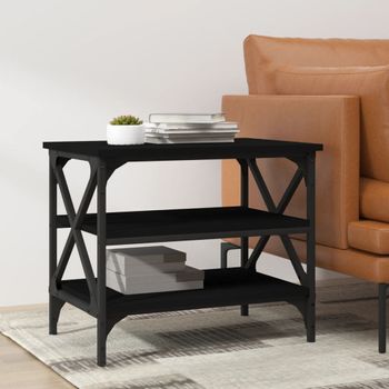 Mesa Auxiliar | Mesita Auxiliar | Mesa De Café De Madera Contrachapada Negro 55x38x45 Cm Cfw771230