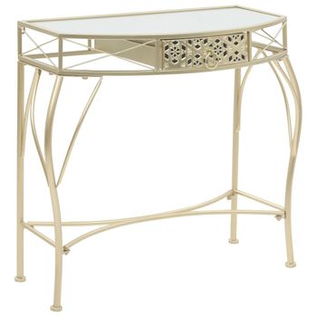 Mesa Auxiliar | Mesita Auxiliar | Mesa De Café Estilo Francés Metal 82x39x76 Cm Dorada Cfw771286