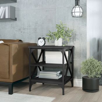 Mesa Auxiliar | Mesita Auxiliar | Mesa De Café Madera Contrachapada Negro 40x42x50 Cm Cfw771322