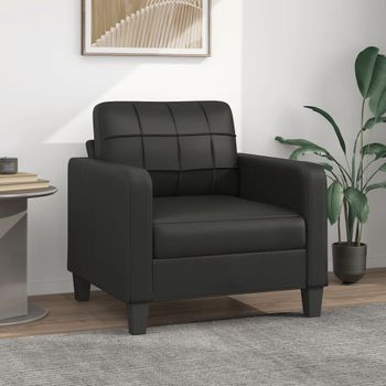 Sillón De Salón | Silla | Sillón Cuero Sintético Negro 60 Cmcfw791670