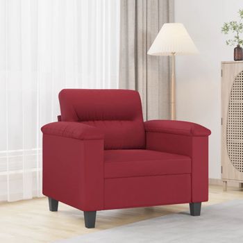 Sillón De Salón | Silla | Sillón Cuero Sintético Rojo Tinto 60 Cmcfw791675