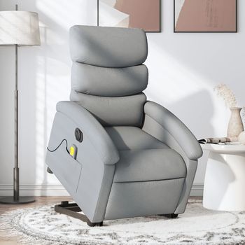 Sillón De Masaje | Sillón De Salón | Silla Eléctrico Reclinable Elevable Tela Gris Clarocfw791728