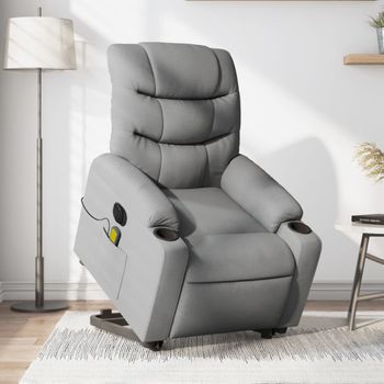 Sillón De Masaje | Sillón De Salón | Silla Eléctrico Reclinable Elevable Tela Gris Clarocfw791732