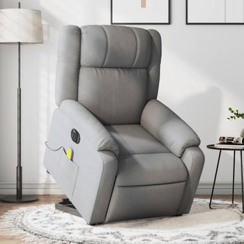 Sillón De Masaje | Sillón De Salón | Silla Eléctrico Reclinable Elevable Tela Gris Clarocfw791734