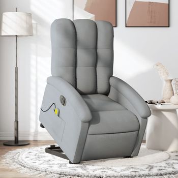 Sillón De Masaje | Sillón De Salón | Silla Eléctrico Reclinable Elevable Tela Gris Clarocfw791741