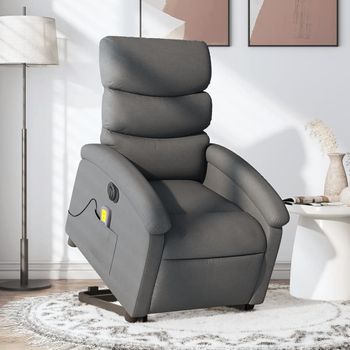 Sillón De Masaje | Sillón De Salón | Silla Eléctrico Reclinable Elevable Tela Gris Oscurocfw791747