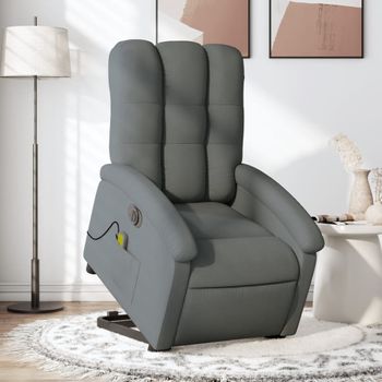 Sillón De Masaje | Sillón De Salón | Silla Eléctrico Reclinable Elevable Tela Gris Oscurocfw791749