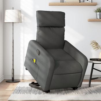 Sillón De Masaje | Sillón De Salón | Silla Eléctrico Reclinable Elevable Tela Gris Oscurocfw791754