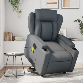 Sillón De Masaje | Sillón De Salón | Silla Elevable Eléctrico Cuero Sintético Griscfw791797