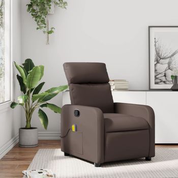 Sillón De Masaje | Sillón De Salón | Silla Reclinable Cuero Sintético Marróncfw791858