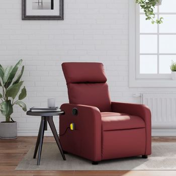 Sillón De Masaje | Sillón De Salón | Silla Reclinable Cuero Sintético Rojo Tintocfw791879