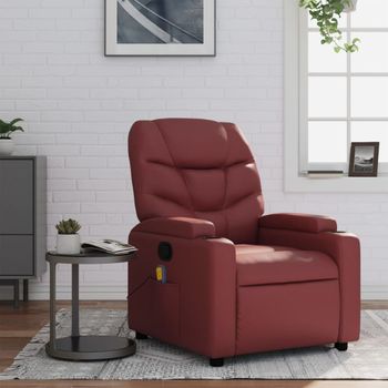 Sillón De Masaje | Sillón De Salón | Silla Reclinable Cuero Sintético Rojo Tintocfw791883