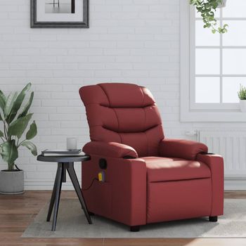 Sillón De Masaje | Sillón De Salón | Silla Reclinable Cuero Sintético Rojo Tintocfw791884