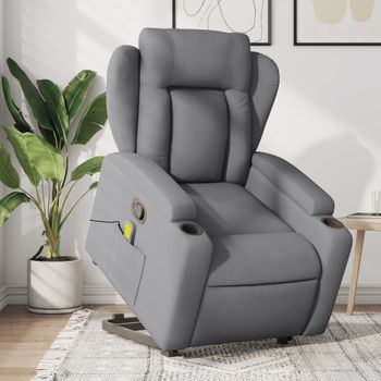 Sillón De Masaje | Sillón De Salón | Silla Reclinable De Pie De Tela Gris Clarocfw791892